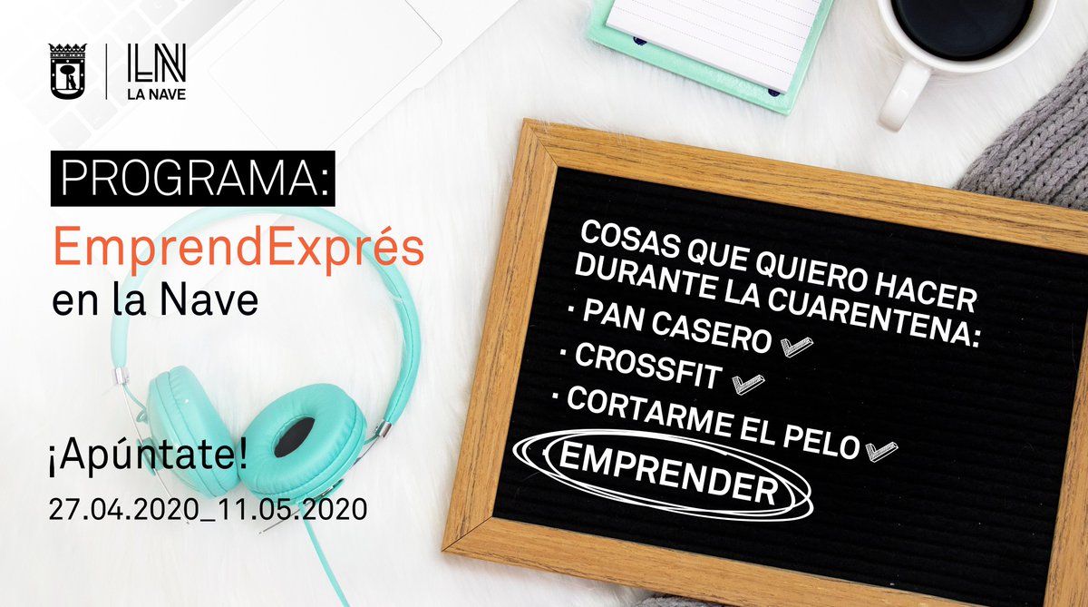 LaNaveMadrid's tweet photo. Ya has aprendido a cocinar, ​ya te has puesto en forma…​ ¿Y si descubres que eres capaz de #emprender? 🤔

➕ info https://t.co/ObvB9GRtuM

#EmprendExprésLN https://t.co/X5hoT6WQ8x