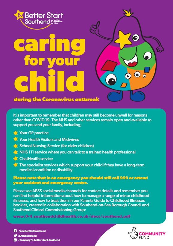 During this unprecedented time, it is important to remember your child may still become unwell with other things, such as a cold, flu, a tummy bug or even Chicken Pox. Take a look at the list of key support systems that can help you should you need them.  #southend