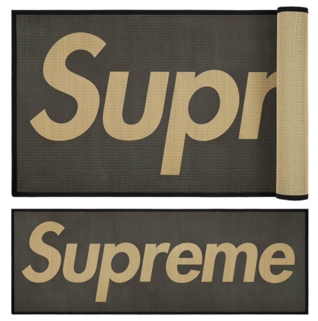 フローラル supreme Woven straw mat ブラック ラグマット - crumiller.com