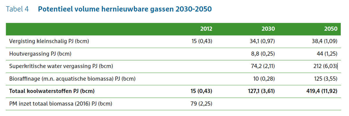 HenriBontenbal's tweet photo. Tabel uit het rapport over hernieuwbare gassen opgesteld door @Gemeynt (https://t.co/9PbAeqjbn5). Stel nou dat superkritische watervergassing een groot succes wordt en 6 bcm in 2050 leveren, dan zou je heel de gebouwde omgeving van groen gas kunnen voorzien daarmee. /1 https://t.co/8bHxhXgGM8