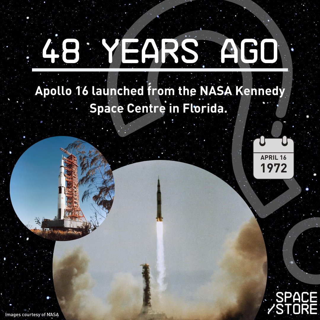 SpaceStoreUK's tweet photo. 48 years ago today, Apollo 16 launched from the NASA Kennedy Space Centre in Florida!๐ #SpaceStore https://t.co/aBcG7Xz52c