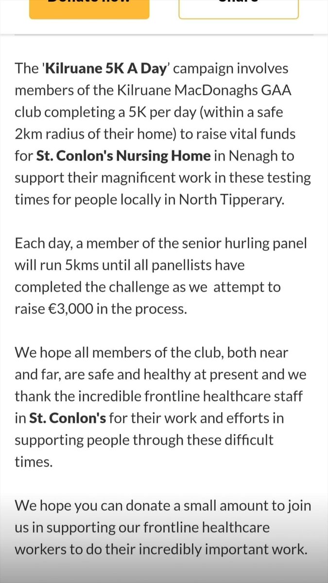 All proceeds will be going towards St.Conlons Nursing Home Nenagh: Any donations would be greatly appreciated #kilruane5kaday @MacDonaghsGAA
 gofundme.com/f/kilruane5kad… <a href="/gofundme/">GoFundMe</a>