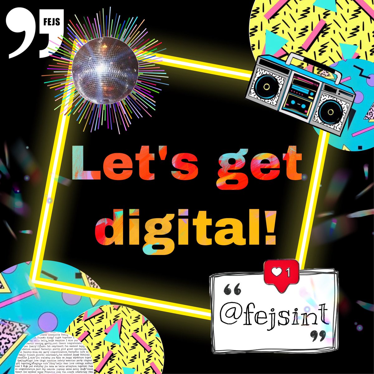 FEJSint's tweet image. Don’t forget! Head over to Instagram 👉 @fejsint and join us today for an Instagram-Live at 4 pm CEST with the @ejo_de and get to know FEJS at 6 pm CEST! #letsgetdigital #coronavirus #StayAtHome
