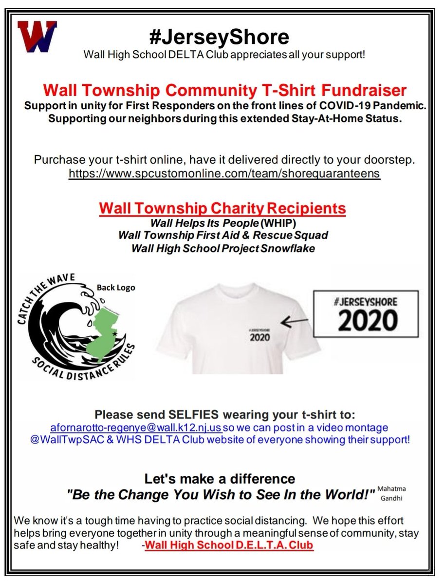 WallTwpSAC's tweet photo. @WHSDeltaClub Community Fundraiser for local families and first responders. @WallTwpSchools https://t.co/3F4PsNTUkh