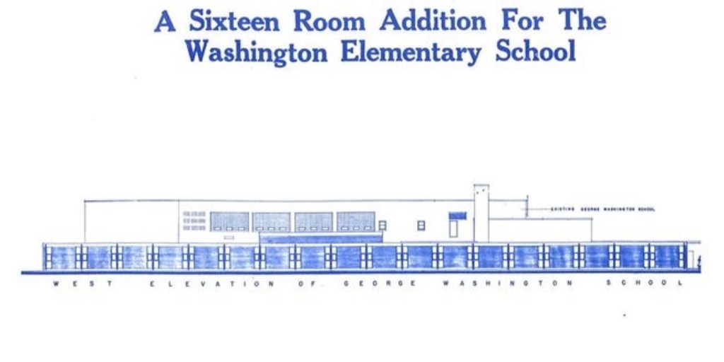 Washington Elementary School opened on the Monday after Easter in 1951. Here is the 1952 dedication program along with an aerial photo of Washington during its construction. A sixteen room addition was added in the early 1960s. #tbt #HonoringOurTradition