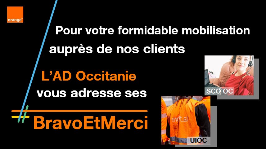 Toute l'AD Occitanie @orange solidaire et mobilisée en soutien aux équipes au service de nos clients. #Bravoetmerci #humaninside @PatriciaGoriaux @Flochjf @fabiennedulac youtu.be/5zOMhzNJWfw