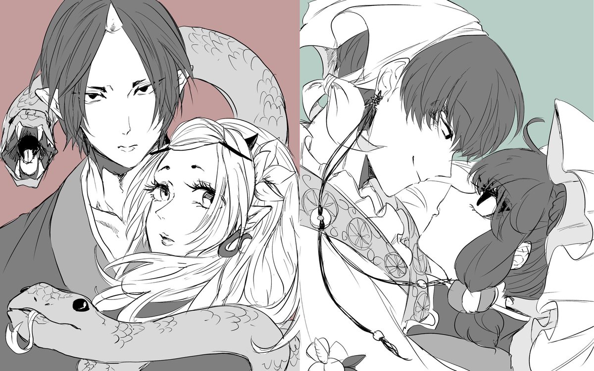 #絵描き繋がれ 
ぶつ子さんからいただきました〜!!ありがとうございます🥰💕カラーの気に入った絵があんまなくて白黒多いし漫画とかいれちゃったんですけどこのへんのすきです 