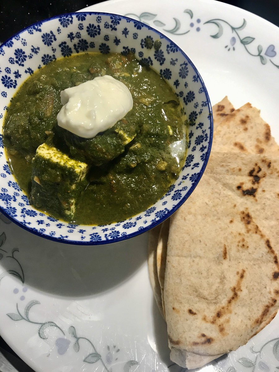 Serve with a dollop of cream & ghee (or butter) Best eaten with rotis. If your local Coles makes fresh flatbreads, these come as close to rotis as possible. They can be warmed up in the toaster. Remember to coat them with ghee (or butter) before eating. / Fin