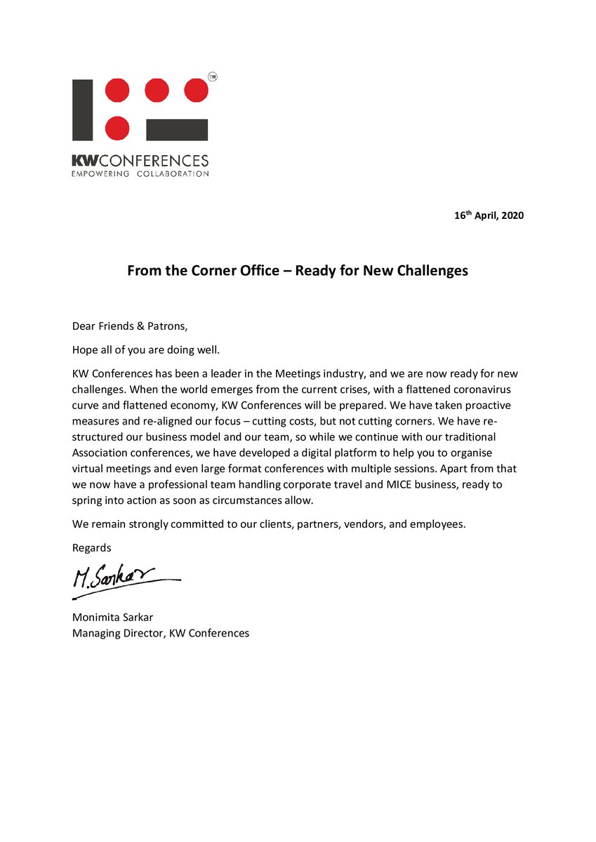 We are going through unprecedented times, but we have doubled down and we are ready! #Statement