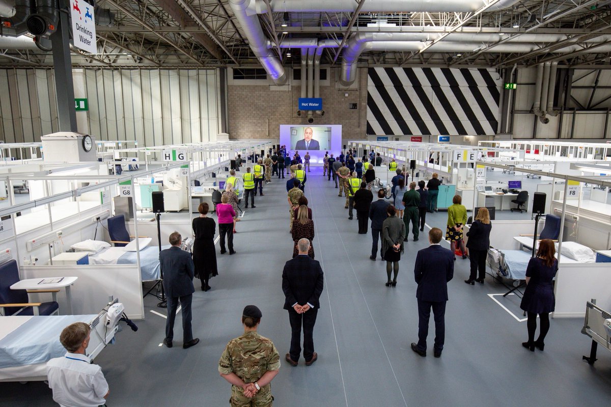 DelMody's tweet photo. Prince William, the Duke of Cambridge, speaks via videolink as he officially opens the NHS Nightingale Hospital Birmingham, in the National Exhibition Centre (NEC) #StayAtHomeSaveLives #NHS  📸Jacob King/@PA https://t.co/65SLNFclR1