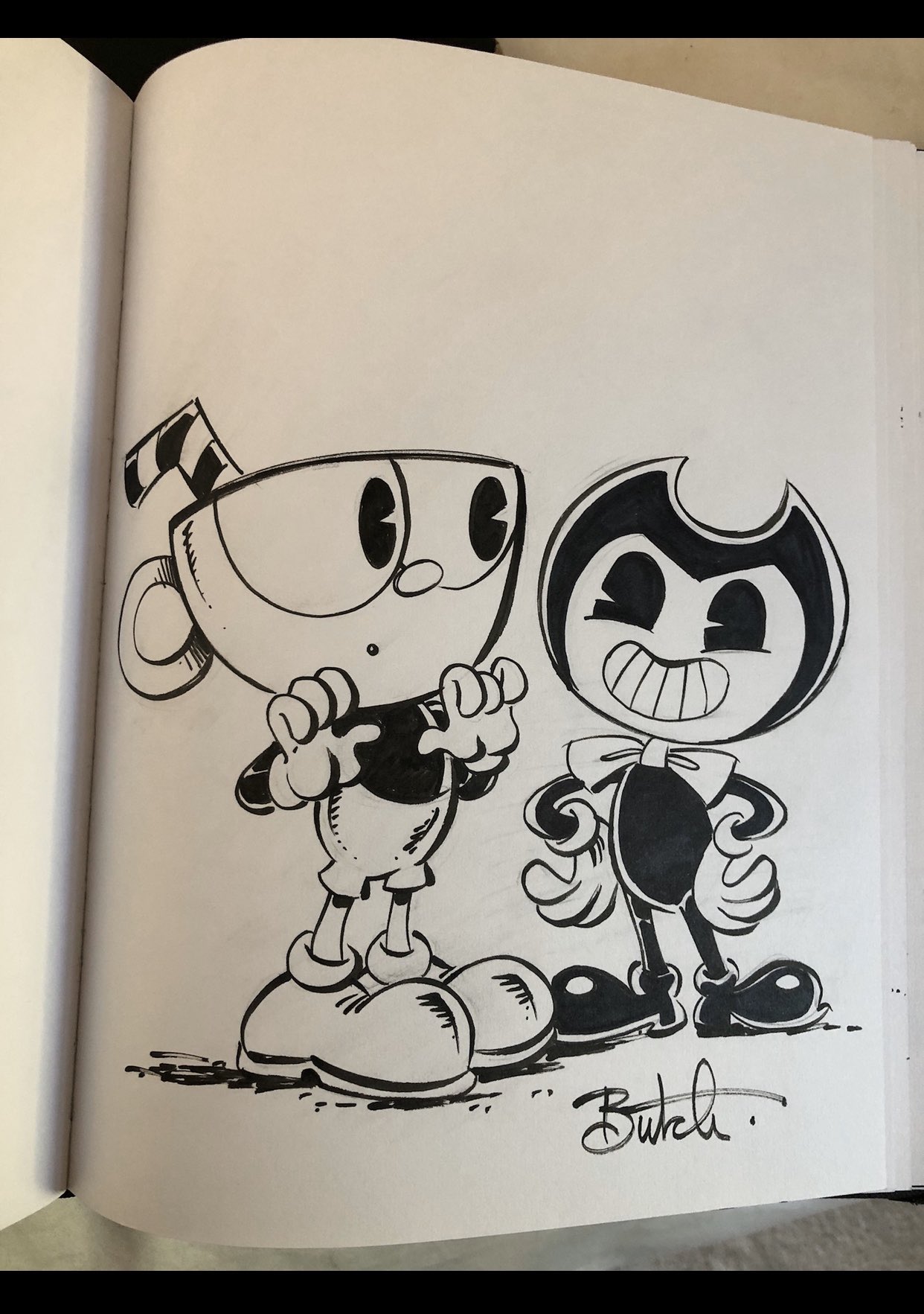 Butch Hartman on X: When Cuphead met Bendy #butchhartmandraws