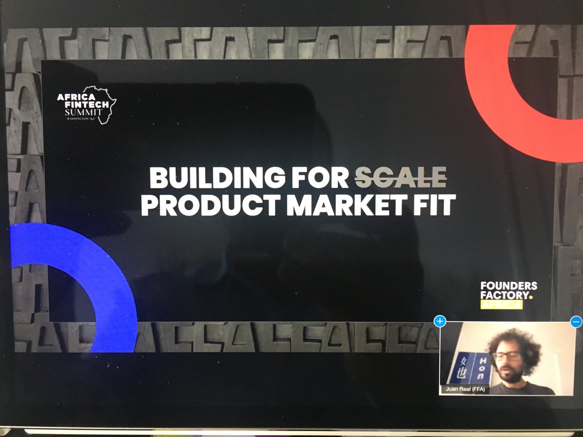 IBEX_Frontier's tweet photo. Product-Market Fit insight from @FoundersFFA experts at the @AfriFintech Virtual bootcamp! https://t.co/nE2sRyUfAG