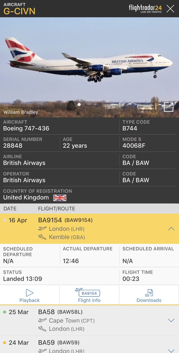 pilot_george_'s tweet photo. Well G-CIVN, a @British_Airways B747-400 has retired today to Kemble after having been stripped at LHR due to Covid-19. A plane I actually flew on back from @iflymia to @HeathrowAirport on #BA206 in October 2018. I guess the third photo can act as an early #WingFriday too! ✈️ https://t.co/OBuvcfVMfW