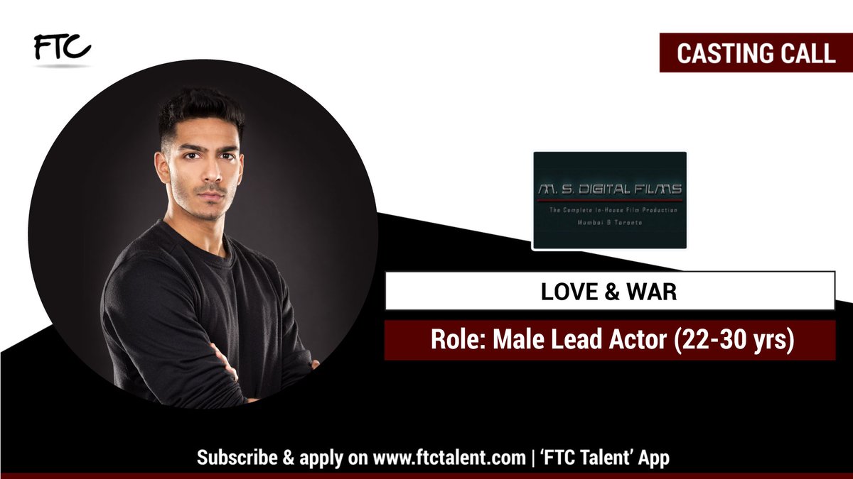 FTCTalent's tweet photo. We are seeking for a #MaleActor within the age of 22 - 30 years with good physique, deceitful by nature and has scary looks for an Upcoming #HindiMovie.
Web: https://t.co/C2tbHRJtXz
App: FTC Talent
#MaleActors #FTCTalent #MaleLeadRole #LeadRole #GoodPhysique #Deceitful https://t.co/cv4XAGjUYa