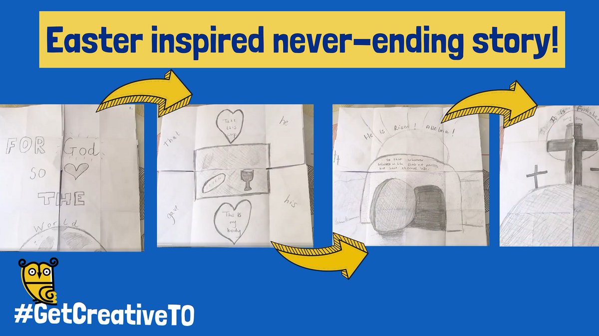 TinyOwl_Books's tweet photo. What will happen in your NEVER-ENDING story❓
Have a go at creating one with superb artist @artroomplant! #FlyWithTinyOwl 🦉✨
Check out fab teacher @MRSLOWE123's Easter inspired creation below!
#GetCreativeTO https://t.co/HWYZVf1H1M https://t.co/e7UpkahYGE