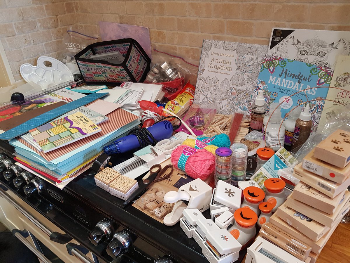 Chatterbox2017's tweet image. Well what can I say! I have been in craft heaven this morning, sorting though a huge donation of craft &amp;amp; raffle prizes for Chatterbox. Thank you so much Sandra Jones we will put it all to good use. X 😃