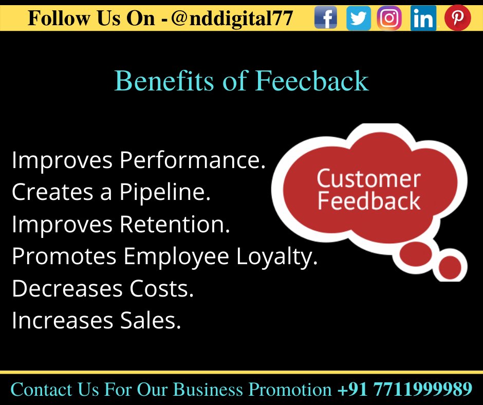 nddigital77's tweet photo. Hey are you getting your Business Feedback???
“Benefits of Feedback…….!”
+91 7711999989
#nddigital77 #feedback #marketing #digitalmarketing #onlinemarketing #seo #googleadword #socialmediamarketing #coronavirus #covid19 #stayathome #lockdown #job #latestjobinmumbai #mumbai https://t.co/WfSDNQG43k