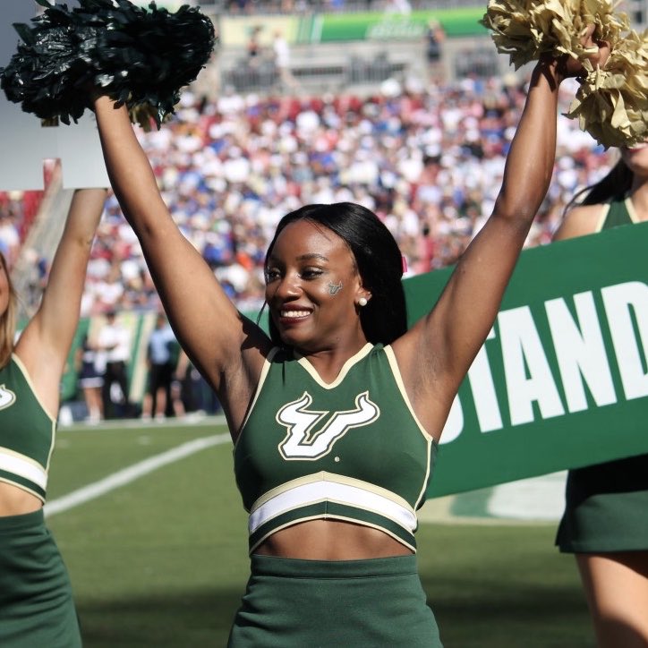 USFAllGirlCheer's tweet photo. We would like to wish a very Happy Birthday to second year vet, Sarah! We hope you have a great day! ππ #USFAG #GoBulls #HornsUp #USFCheer https://t.co/qqghAFnE9K