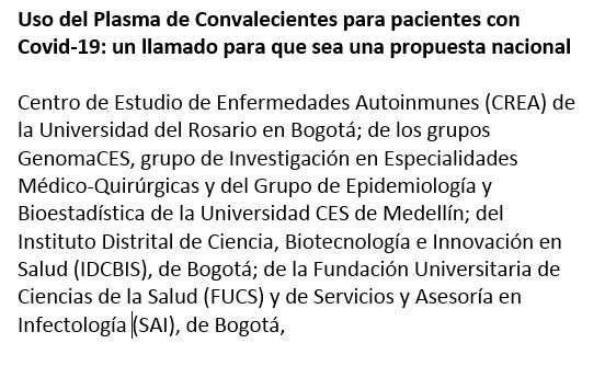 Cardenas_JorgeH's tweet photo. Nuevo éxito de médicos colombianos. El manuscrito fue aceptado en Autoimmunity Reviews. Este trabajo que aparecerá publicado en unas semanas, es parte del marco teórico y experimental sobre el uso de plasma de convalecientes para pacientes con Covid-19, como una apuesta publica. https://t.co/gOz2UXMC2r