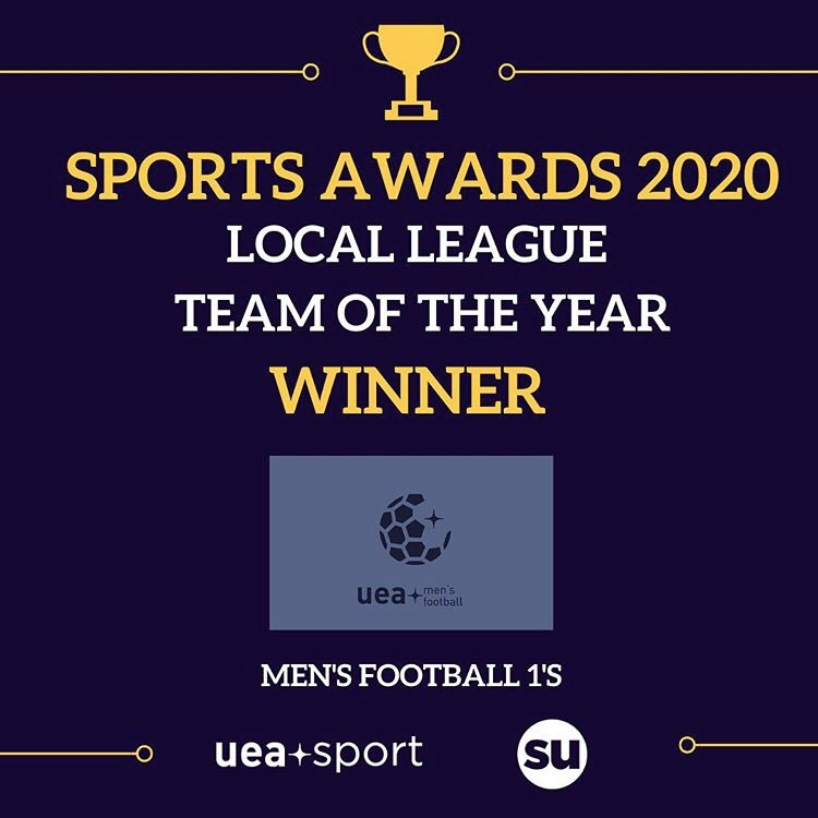 UEAFC's tweet photo. Delighted to announce the 1s have won Local League Team of the Year in the @ueasport awards this afternoon! 💙💛⚽️ https://t.co/kKFA4juLrR