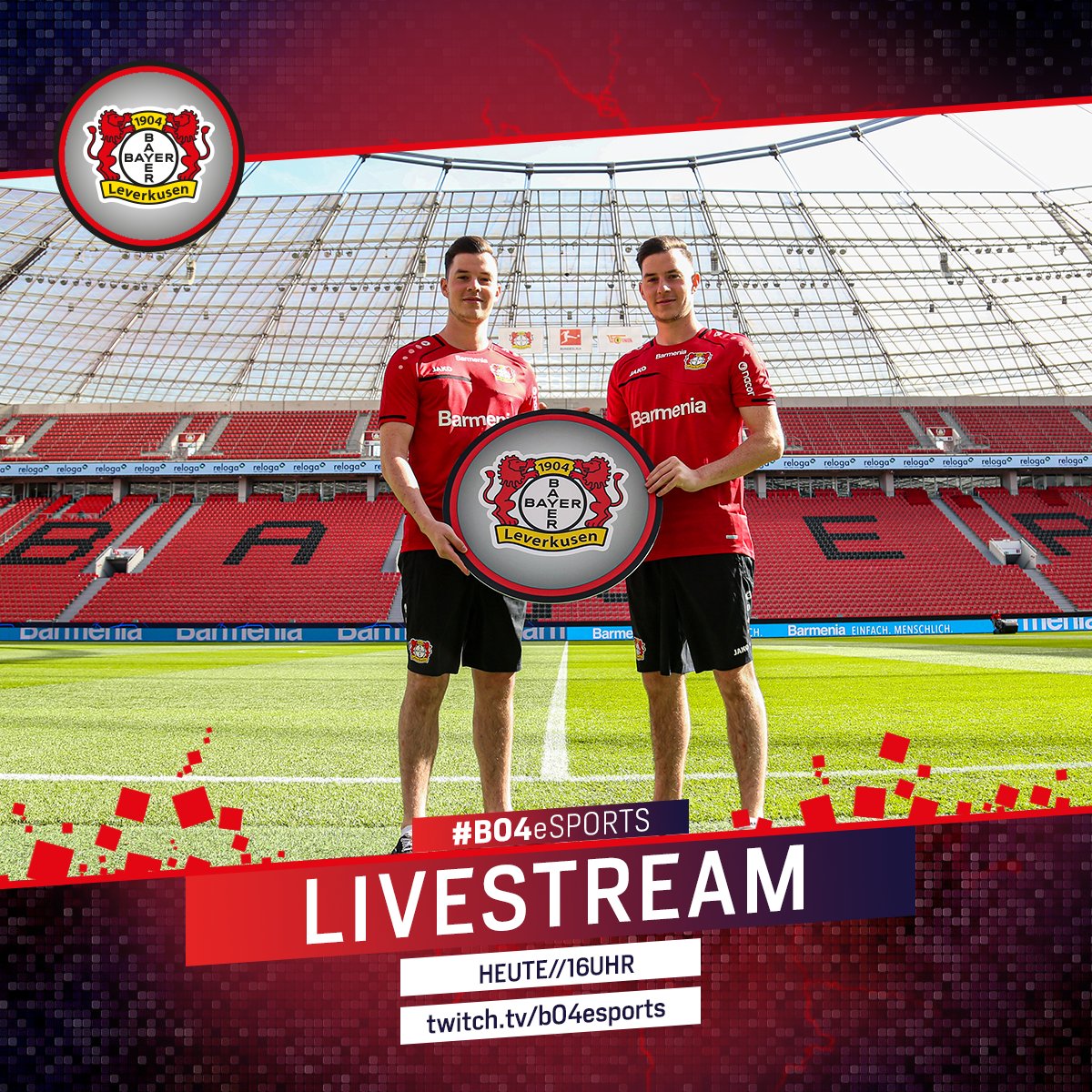 Heute um 16 Uhr sind unsere #ContentCreator <a href="/fifa_twinzz/">FIFA TWINZZ</a> wieder live auf unserem #Twitch-Channel ⚫️🔴🎮

Schaltet ein❗️
👉twitch.tv/b04esports 

<a href="/bayer04fussball/">Bayer 04 Leverkusen</a> I <a href="/bayer04_en/">Bayer 04 Leverkusen</a> I #FIFA20 I #FUT