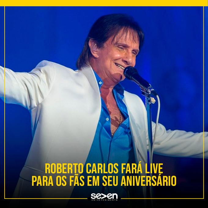 É oficial! Roberto Carlos fará uma live para os fãs neste domingo (19), data que marca seu aniversário de 79 anos.

Serão 45 minutos de transmissão "no início da noite", mas o horário exato ainda não foi divulgado.

É para matar a saudade em alto estilo nessa quarentena!💙🌹