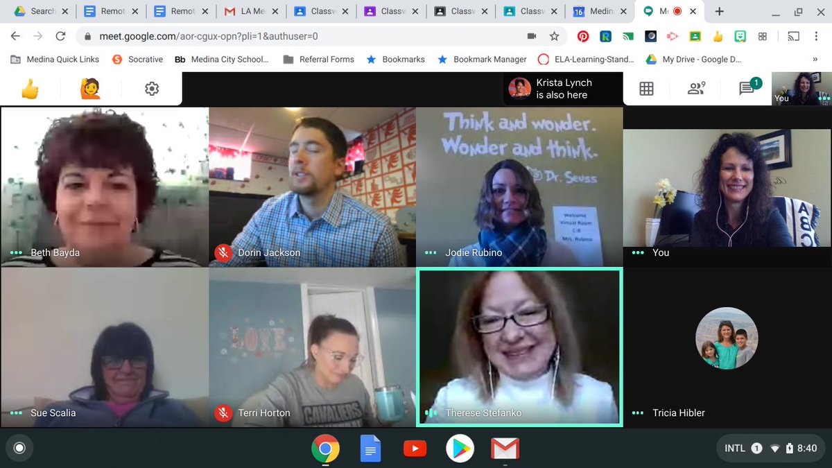 AIRootMiddleSc1's tweet photo. The sixth grade teachers at Root met for virtual coffee at 8:30 this morning.  The contact and support of colleagues was invaluable! @AIRootMiddleSc1 💚🐝💚 https://t.co/s44Tx34bsT