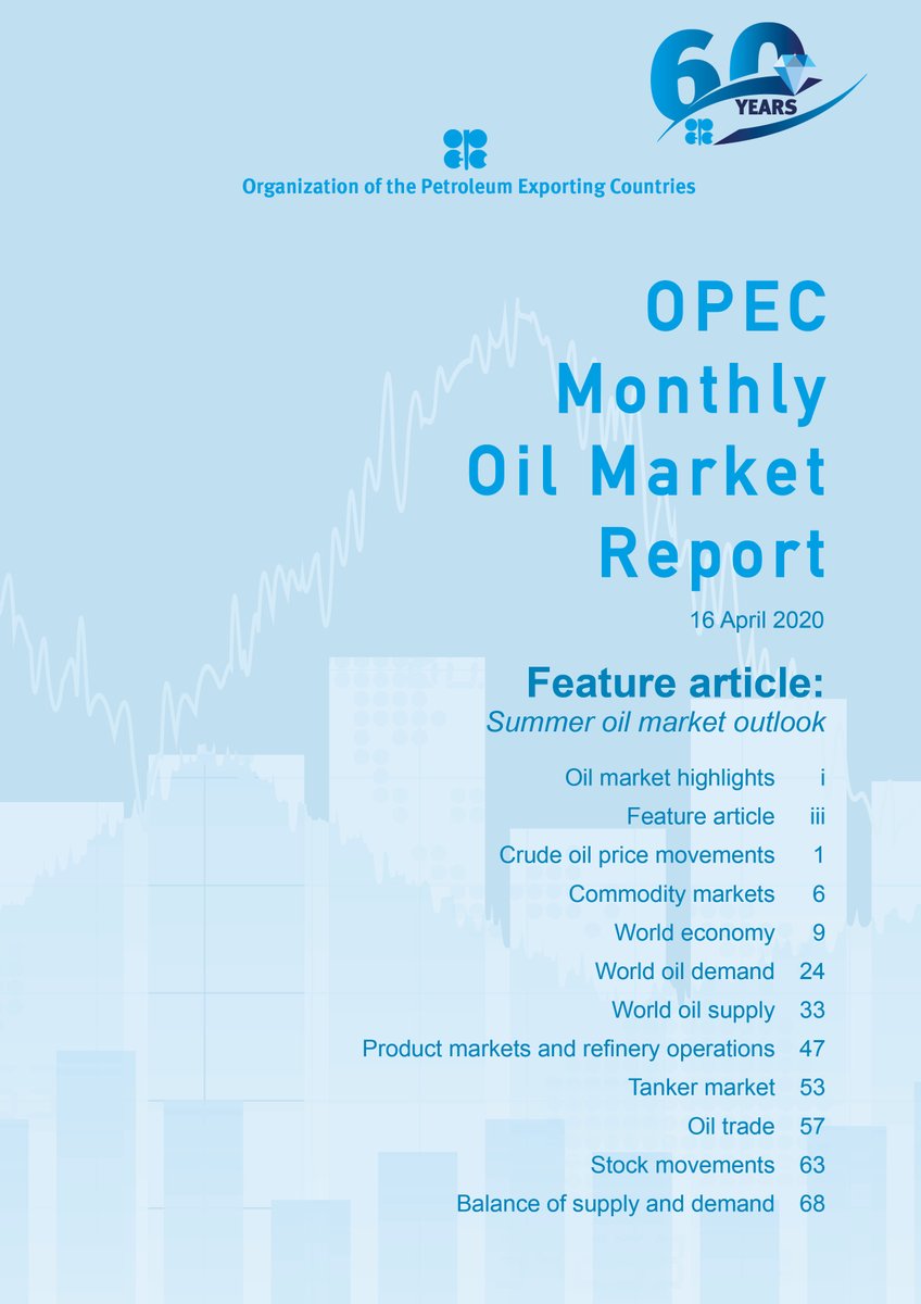 OPECSecretariat's tweet image. Grab your copy of OPEC’s Monthly Oil Market Report for April 2020. #OPEC #MOMR 
👉 opec.org/opec_web/en/pu…