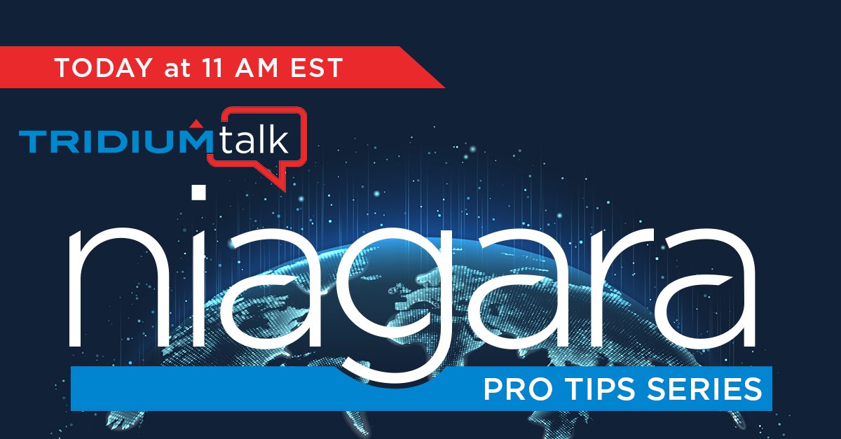 TridiumInc's tweet image. Join us for the #TridiumTalk at 11 AM EST as James Johnson walks through how to use provisioning features built into #NiagaraFramework. hwll.co/2ynj5