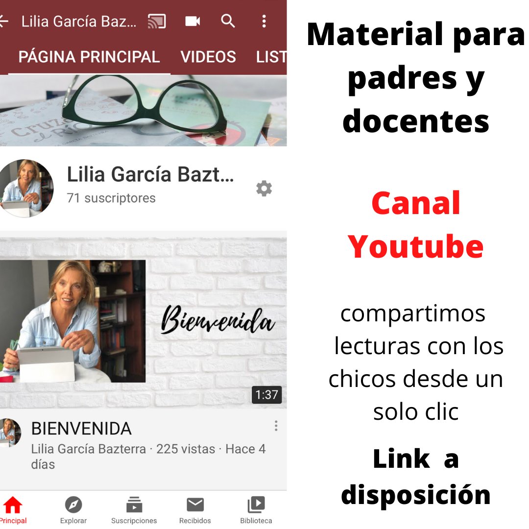 chttps://www.youtube.com/channel/UCGTdiqPiDjXy6HlWjRTY5gA. 
¿Cómo acompaño a #lectores y #docentesencasa en #CuarentenaExtendida #COVID19?