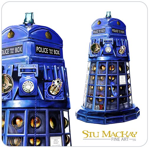 ZAFFRE - A Digital remix of the painting PHONE HACKED
Acrylic on 20x30” canvas

For artist prints
stumackayfineart.com/store/product/…

#stumackayfineart #IndependentArtist #FineArtist #PhotorealistArt #PopArt #SurrealArt 
#Zaffre #PhoneHacked #Dalek #Tardis #DrWho #DoctorWho #DW #PhoneBox