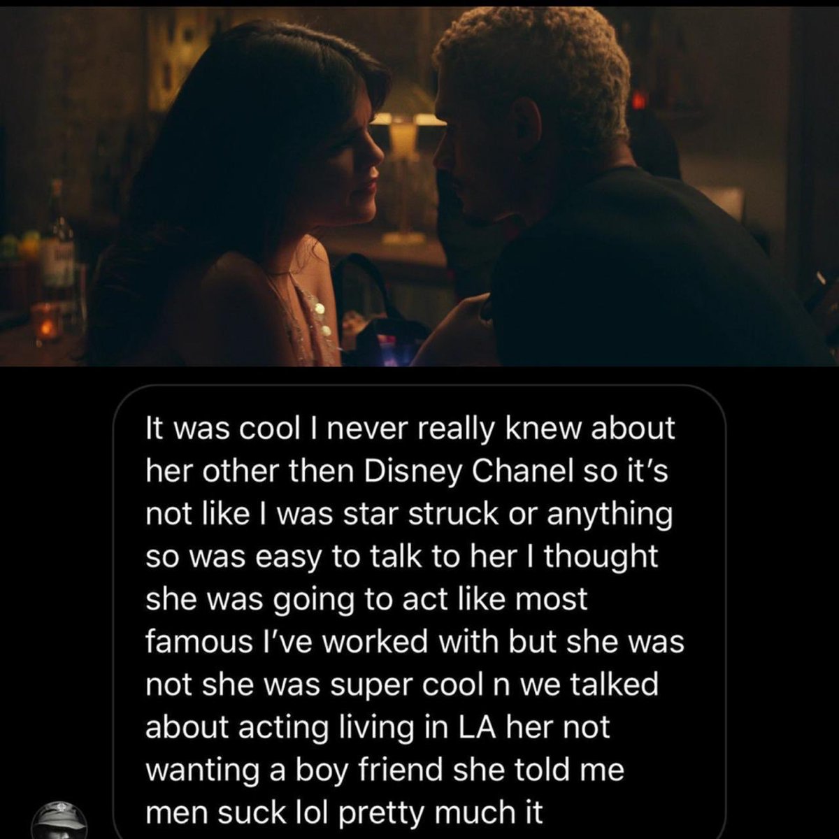 selenagomezbr's tweet image. Errada não está...

Illy Illson, um dos atores de “Boyfriend”, disse que a Selena foi bem simpática, e que eles conversaram até sobre ela não querer um namorado (de verdade) por achar que homens não prestam. ✌️😌