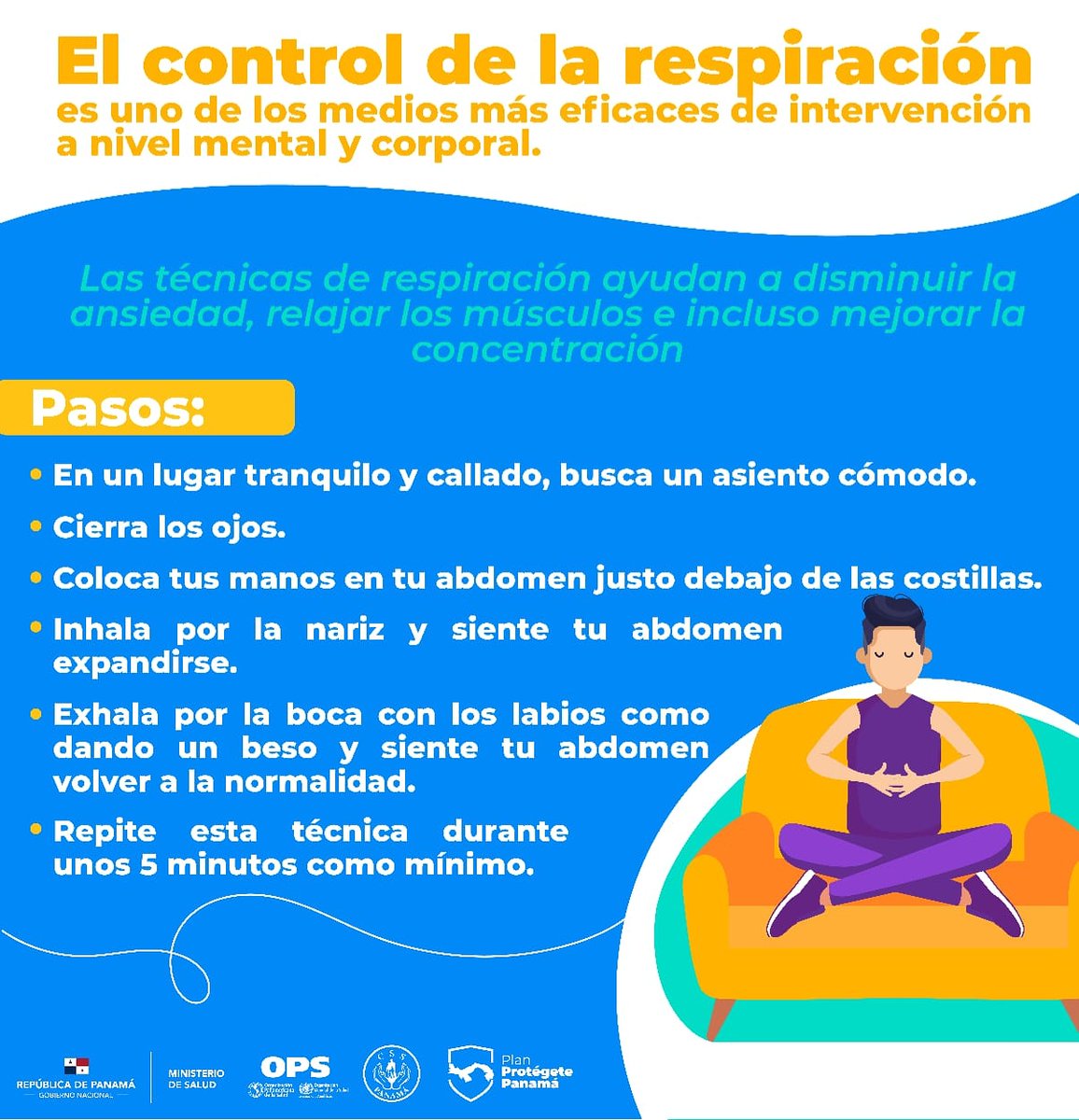 MINSAPma's tweet photo. Al practicar técnicas de respiración:
⠀⠀⠀⠀⠀⠀⠀⠀⠀
✅ Disminuyes la ansiedad.
✅ Relajas los músculos.
✅ Mejoras la concentración.
⠀⠀⠀⠀⠀⠀⠀⠀⠀
#QuédateEnCasa #UnidosVenceremos https://t.co/EZypsEAJ0A