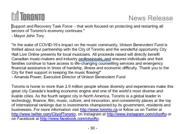 City of Toronto 🇨🇦 (@cityoftoronto) on Twitter photo To help support Toronto artists and lift the spirits of residents during this outbreak, the #CityofTO, in partnership with <a href="/UnisonFund/">The Unison Fund</a>, is moving its City Hall Live performance program online. More details toronto.ca/home/media-roo… To help support Toronto artists and lift the spirits of residents during this outbreak, the #CityofTO, in partnership with <a href="/UnisonFund/">The Unison Fund</a>, is moving its City Hall Live performance program online. More details toronto.ca/home/media-roo…