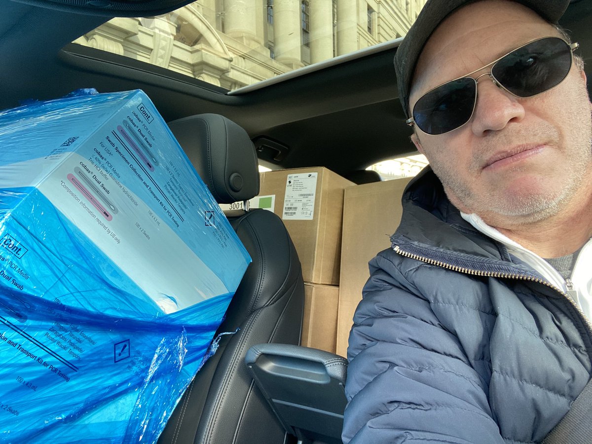 DrThomasStewart's tweet photo. My car full of swabs enroute to ⁦@SJHealthSystem⁩ where we (with ⁦@niagarahealth⁩) will be testing all vulnerable residents in LTC, hospice &amp; community based transitional care. Thanks for support ⁦@ONThealth⁩⁩ &amp; ⁦⁦⁦@PublicHealthON⁩ https://t.co/TnwcHp4dgT