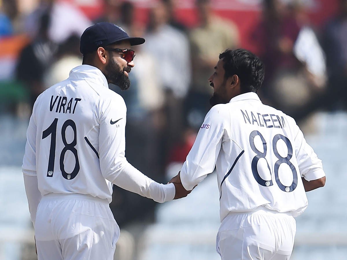 Shahbaz Nadeem during Test match against South Africa (Credits: Twitter/ Shahbaz Nadeem)