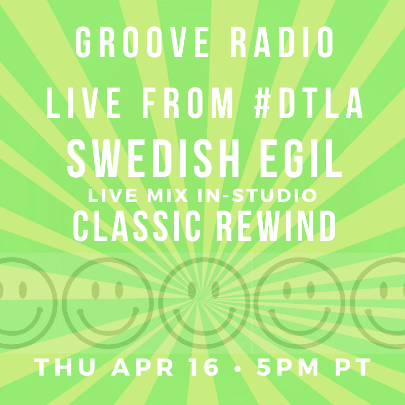 GrooveRadioUSA's tweet photo. We are #LIVE #TODAY from 3PM PT with #Top5Grooves plus @SwedishEgil LIVE IN THE MIX AT 5PM with a #CLASSIC #REWIND #DANCE #PARTY!🙌#LISTEN on our FREE #GrooveRadio mobile app or #WATCH + #CHAT on https://t.co/ovwTKBOUgY @PioneerDJ @bassbossrocks. https://t.co/B3dlhDuS4m https://t.co/iCmRTF0vSD