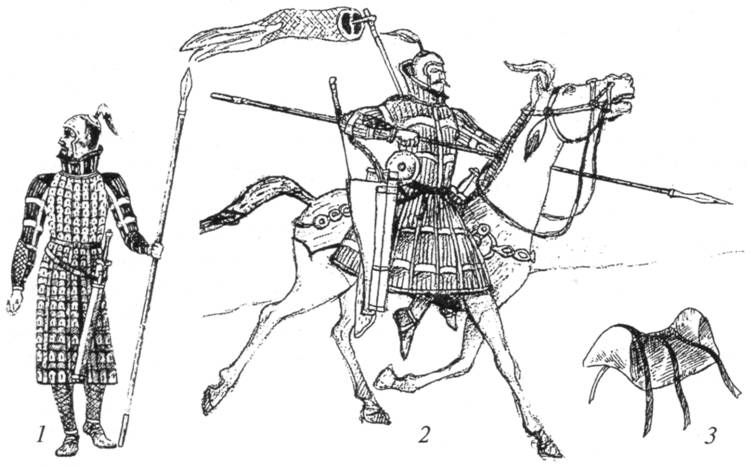 Reconstruction of warriors depicted on Orlat plaque.