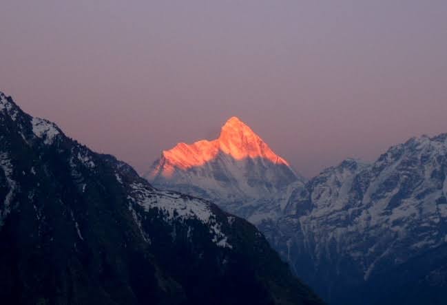 NANDADEVI ,the second highest mountain in India rises 25443 feet above sea level. It is the part of Gharwal Himalaya between Rishiganga valley and Goriganga Velly.  
Nandadevi means 'The Bliss Giving Goddess'.She is the patron goddess of Uttarakhand Himalayan region.
@LostTemple7