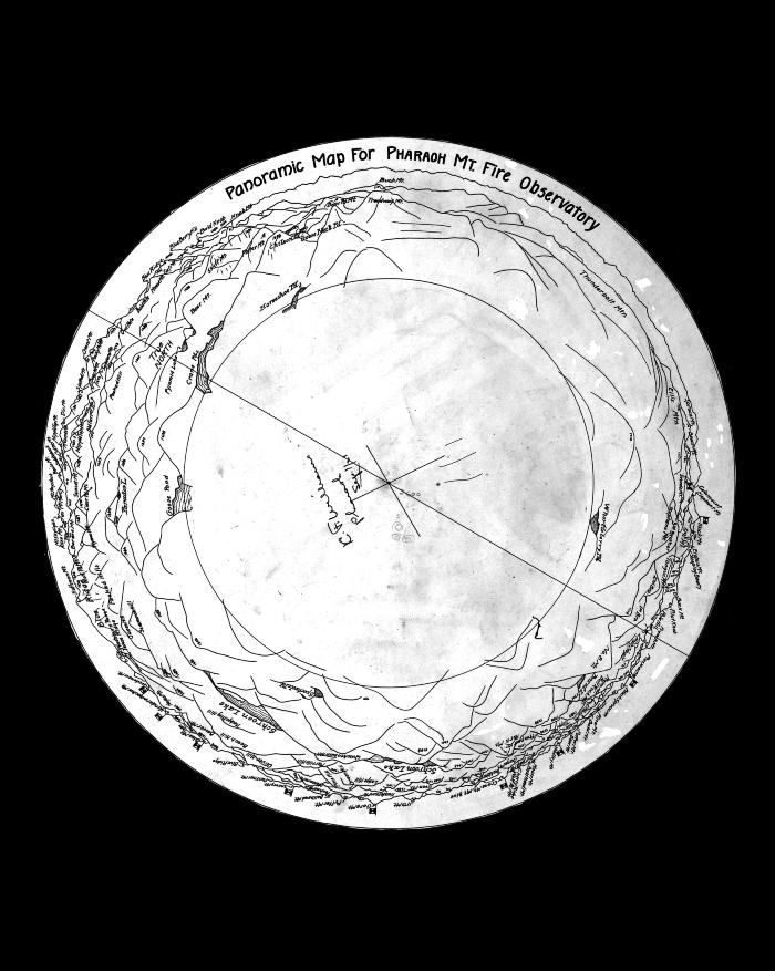 nysarchives's tweet photo. #TBT #Panoramicmap of the #AdirondackMountains surrounding the Pharoah Mountain fire observation tower in Schroon, #EssexCountyNY, oriented such that north is to the upper left, 1921. #archives https://t.co/zlk2V18FUm https://t.co/4H2EGjoba1