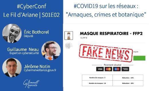 GarnaultEvents's tweet photo. 🌐 #CyberConf | 21/04 - 17h30 [#LeFildAriane | S01E02]
"Covid 19 sur les réseaux : arnaques, crimes et botanique" 

Pour le 2 épisode, on a voulu parler d'arnaques #COVID19. On a donc réunis nos experts pour vs permettre de comprendre.

Inscription ici 👉🏻 https://t.co/TXepS2lqFD https://t.co/8k4DV5CsC2