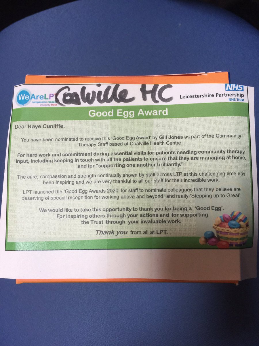 kayecunliffe's tweet photo. Good Egg Awards 🐣🌈 thanks Gill x @LPTnhs @DerbyOT https://t.co/N1TWo9AeBy