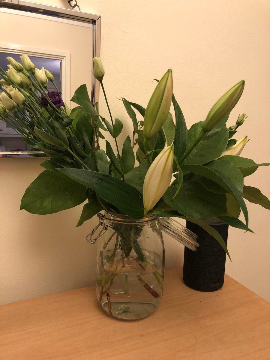 MirandaMac's tweet image. Received a bouquet of flowers from my overseas family today that was so large I had to split it into three vases. There are now fresh flowers all over the flat and I feel exponentially happier. ❤️💐