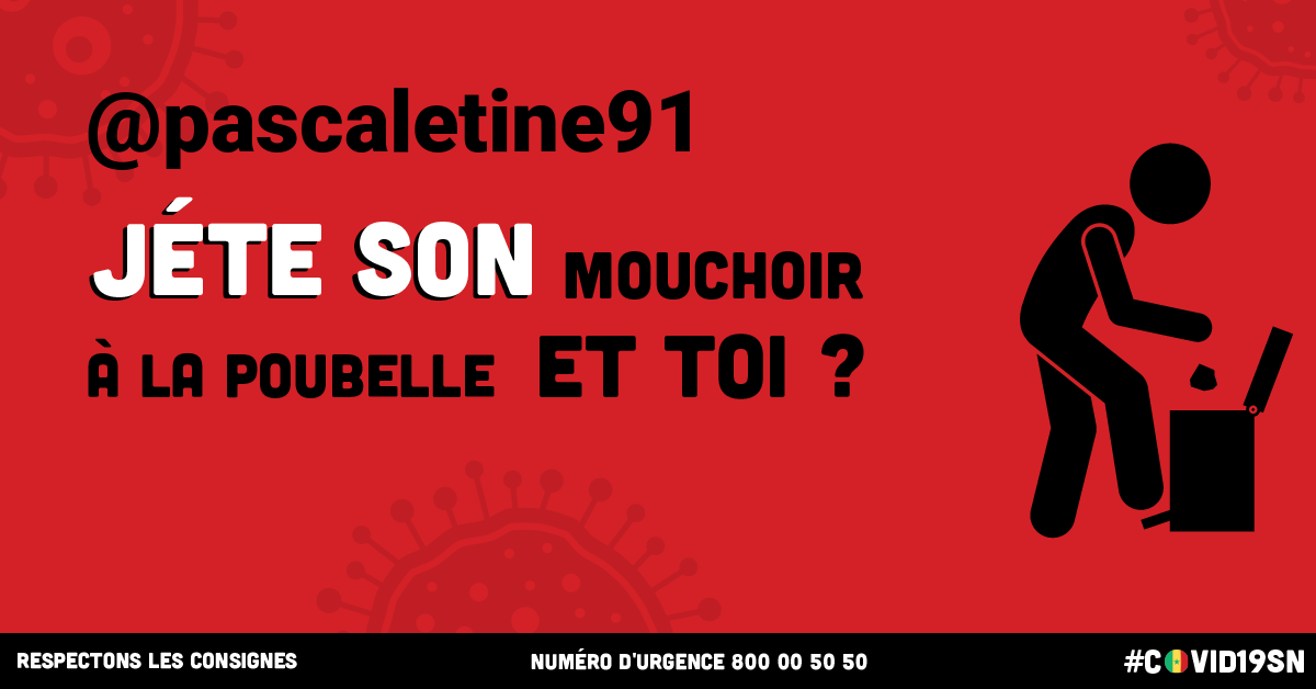 .<a href="/pascaletine91/">Lamine TINE</a> respecte les consignes sanitaires #Covid19SN #Kebetu Toi aussi sensibilise en créant ton image de respect des consignes sur bit.ly/3disCj5