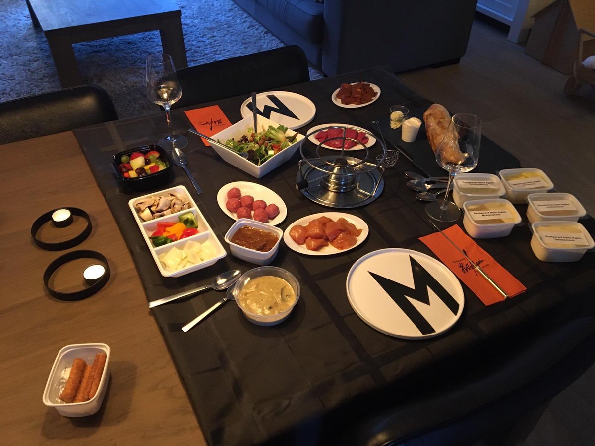 Take Away Fondue
Wij bieden op vrijdag-zaterdag en zondag de mogelijkheid om gezellig thuis met het gezin te vleesfonduen. Complete vleesfondue met salade, fruit, groenten, sausjes, stokbrood, pan incl. olie en fonduevorken. Restaurant Hello Again Leusden
Bel met 033-4947696