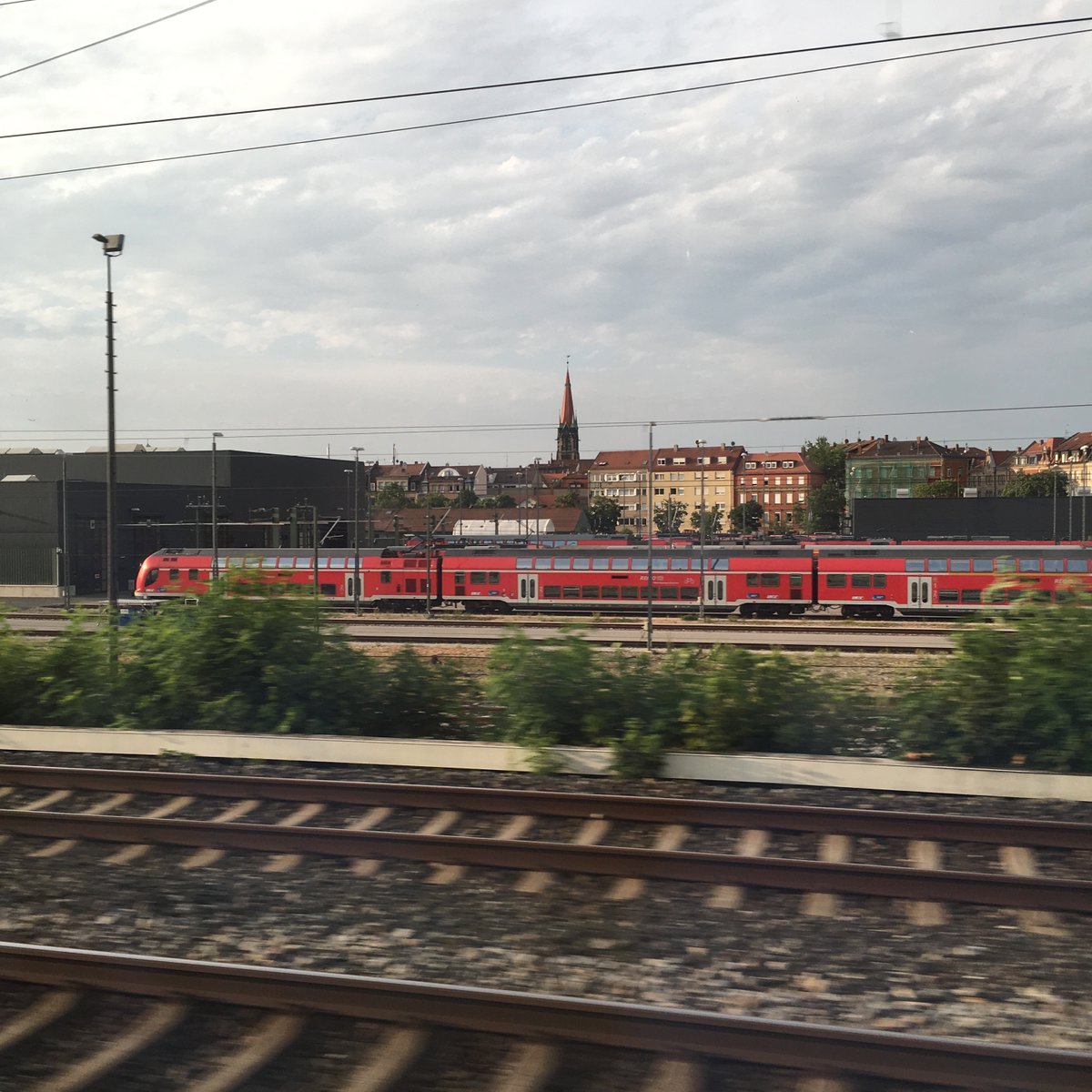 Shortly thereafter, we passed through Nuremberg. Nuremberg is a gorgeous mediaeval/ renaissance city you should definitely visit. Great train museum, too. Too be honest, though, you only see a tiny bit of this from the train...  #theCitybyrail