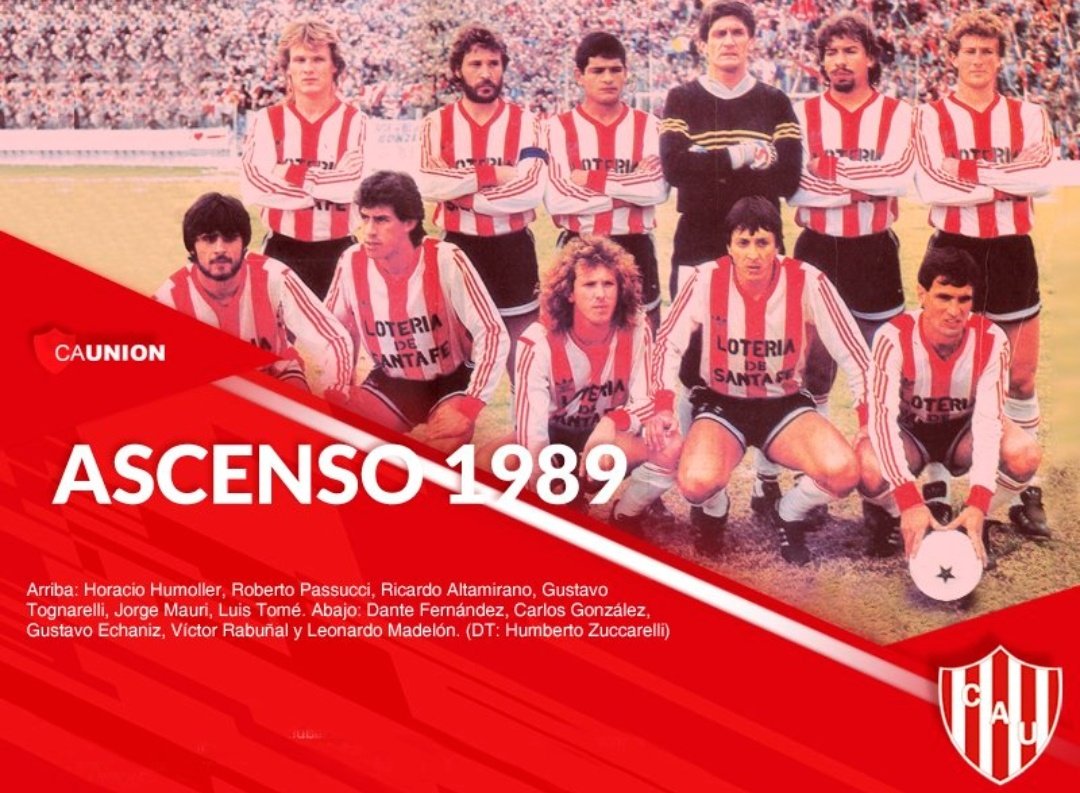NigroFerri's tweet photo. Equipe do @clubaunion que subiu à 1ª divisão em 1989:
📌 Em pé: Horacio Humoller, Roberto Pascucci, Ricardo Altamirano, Gustavo Tognarelli, Jorge Mauri e Luis Tomé;
📌 Agachados: Dante Fernández, Carlos González, Gustavo Echaniz, Víctor Rabuñal.
📸: @clubaunion
#113union https://t.co/QwJQUEZO6O