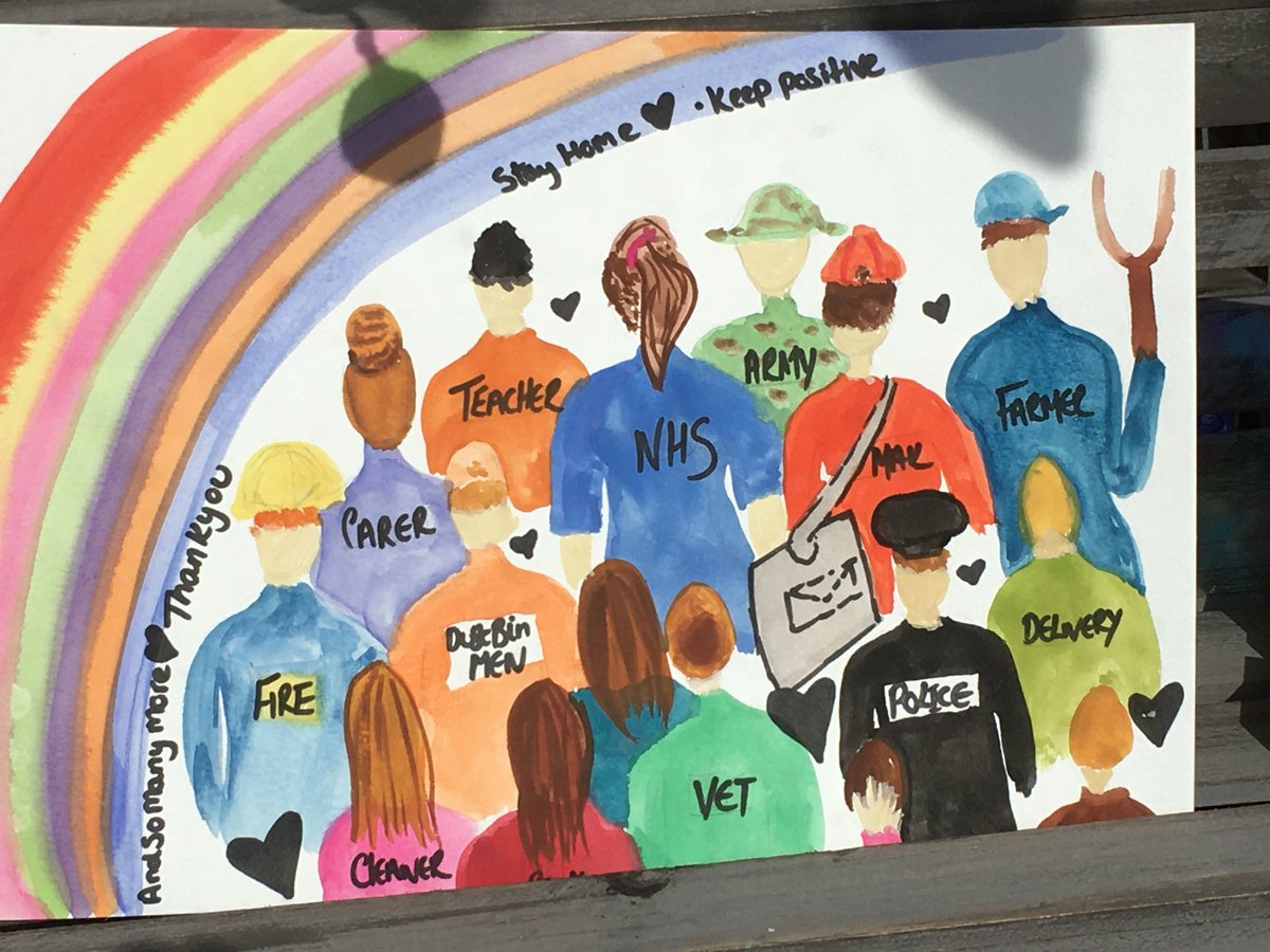 Thanks to all our key workers- doctors, nurses, farmers, teachers, vets, RVNs, postal &amp; supermarket workers, cleaners, and so many more 👏👏 👏 #ClapforOurCarers #clapforkeyworkers 📸 Spotted in a shop window in Kinver, South Staffordshire