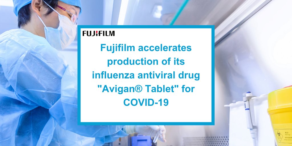 wakopyrostar's tweet photo. FUJIFILM Corporation has announced that it has expanded its manufacturing capacity at FUJIFILM Toyama Chemical Co., Ltd. to significantly increase production of its influenza antiviral drug "Avigan ® Tablet" for treating patients with #COVID19. Learn more: https://t.co/wZKW3gbpPD https://t.co/TBITb2wSLz