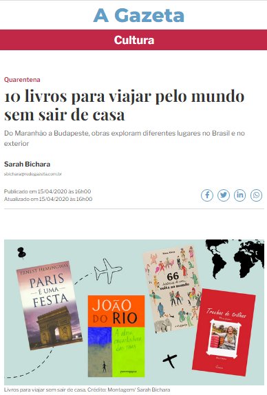 editoracousa's tweet photo. Viajar com a literatura ainda é possível. @AGazetaES deu dicas de livros para viajar sem sair de casa, na Cousa temos o "Trecho de Trilhas" - https://t.co/kFSgPALM3z - e o "Expedição Capixaba" - https://t.co/OcUIlxN8Hw. ✈️ matéria: https://t.co/NhbRMGyCH7 https://t.co/iR6OI2JZAd